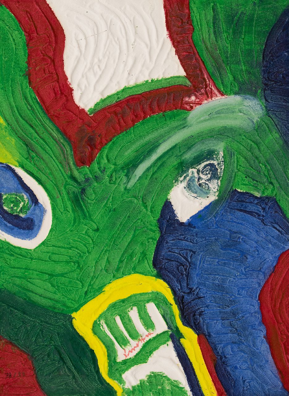 Lindström B.K.E.  | 'Bengt' Karl Erik Lindström | Grafiek te koop aangeboden | Groen figuur, aquagravure 72,0 x 53,0 cm, gesigneerd middenonder