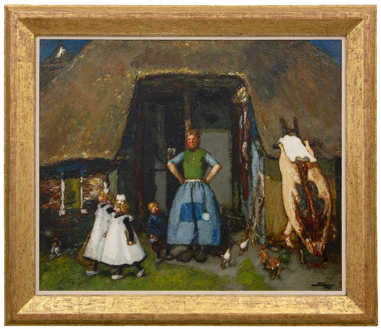 Monnickendam M.  | Martin Monnickendam | Schilderijen te koop aangeboden | Markelose boerenfamilie, olieverf op doek 75,5 x 90,2 cm, gesigneerd rechtsonder en gedateerd 1924