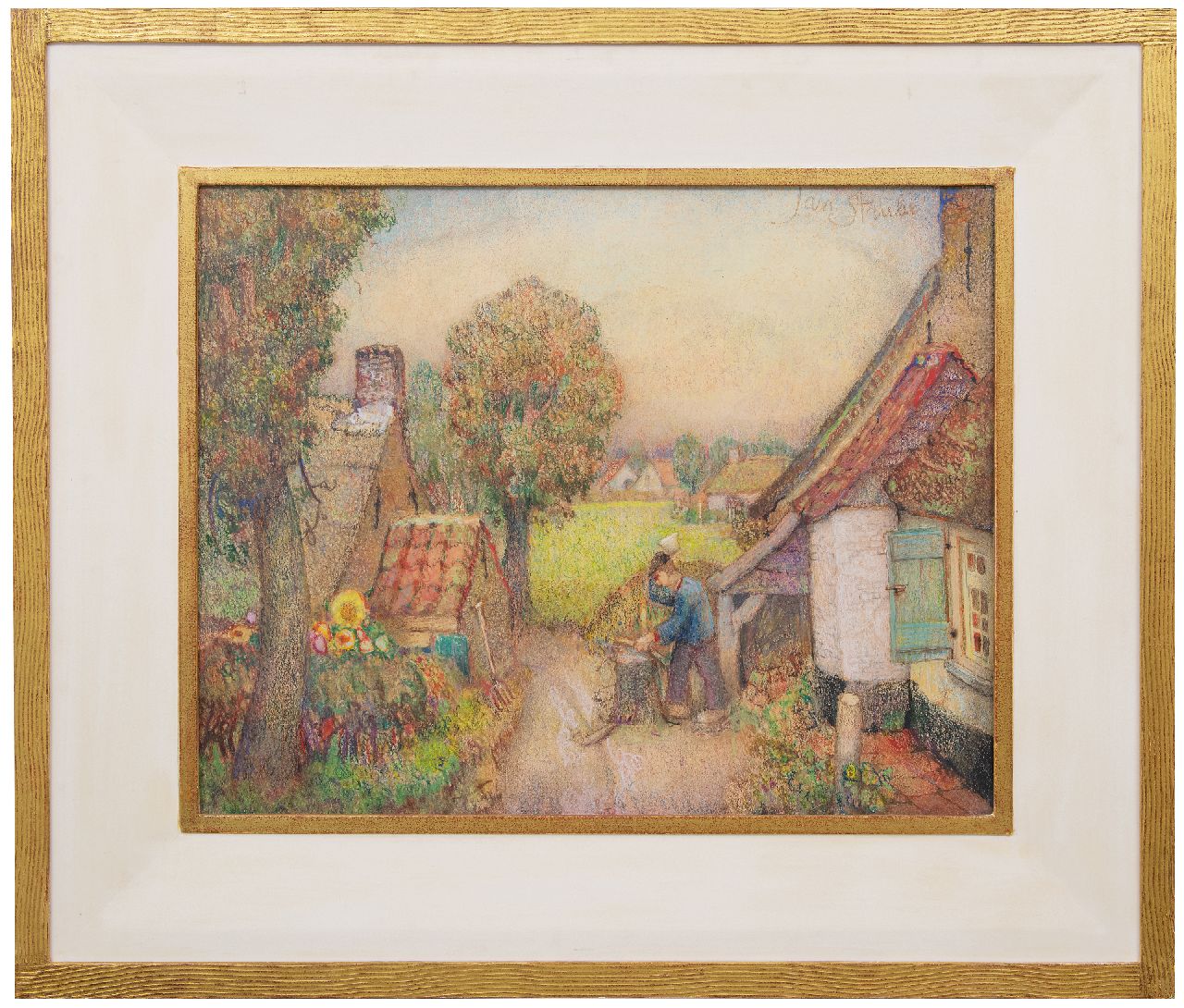 Strube J.H.  | Johan Hendrik 'Jan' Strube | Aquarellen en tekeningen te koop aangeboden | De houthakker, pastel op papier 55,9 x 69,7 cm, gesigneerd rechtsboven