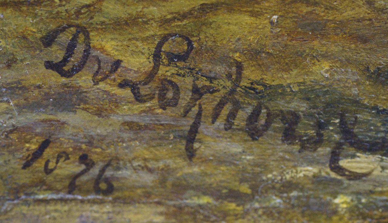 Dirk van Lokhorst signaturen Schapen met lammeren in een stal