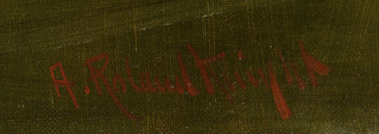 A. Roland Knight signaturen Twee rovende vissen - snoek en voorn