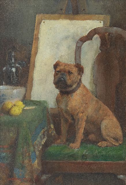 Breakspeare W.A.  | De hond van de schilder, olieverf op paneel 25,0 x 17,2 cm, gesigneerd l.o.