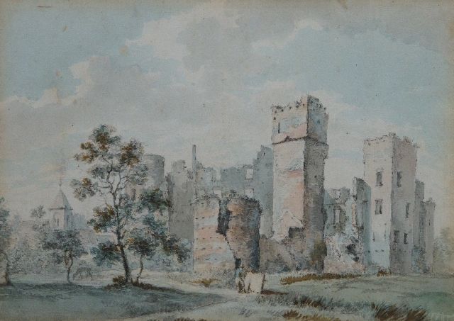 Jelgerhuis J.  | Ruïne kasteel de Haar bij Haarzuilens, aquarel op papier 26,0 x 36,3 cm