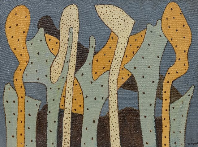 Jeanneret B.  | Sans titre, olieverf op doek 60,2 x 81,1 cm, gesigneerd r.o. en verso en gedateerd '77