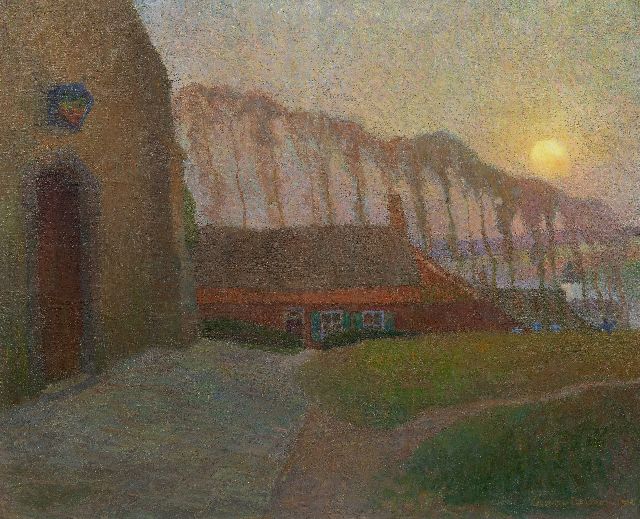 Smet G. de | Landschap met kerk, olieverf op doek op paneel 69,4 x 84,4 cm, gesigneerd r.o. en gedateerd 1904