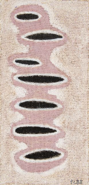 Lodeizen F.  | Zonder titel, olieverf en zand op doek 90,6 x 44,4 cm, gesigneerd r.o. met initialen en gedateerd '88