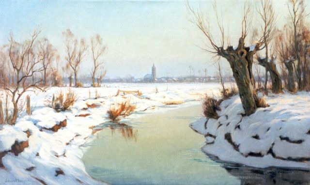 Meijer J.  | Winterlandschap bij Blaricum, olieverf op doek 60,3 x 100,1 cm, gesigneerd l.o.