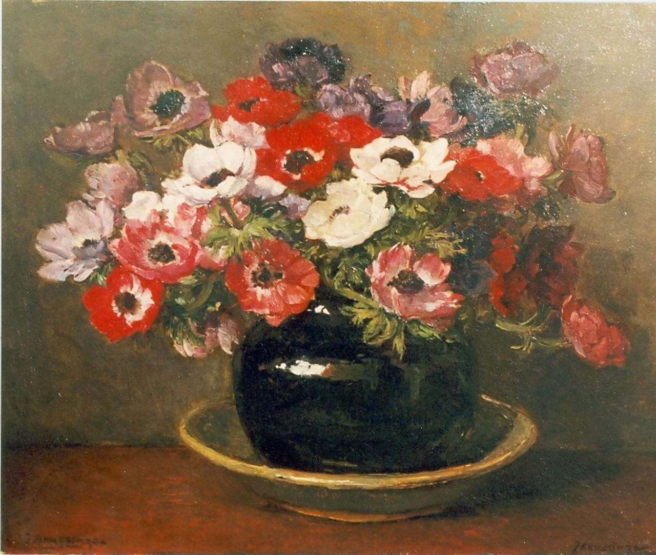 Akkeringa J.E.H.  | 'Johannes Evert' Hendrik Akkeringa, Flowers in a jar, oil on canvas 41.7 x 51.4 cm, signed l.r.