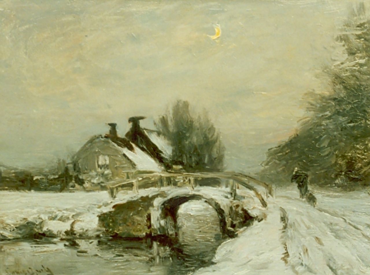 Apol L.F.H.  | Lodewijk Franciscus Hendrik 'Louis' Apol, A snow-covered landscape, oil on canvas 30.0 x 40.0 cm, signed l.r.