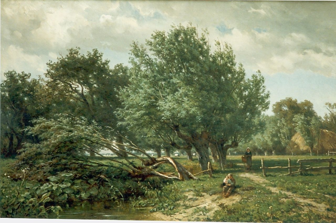 Borselen J.W. van | Jan Willem van Borselen, Landscape, oil on canvas 45.5 x 70.5 cm, signed l.r. and dated 1871