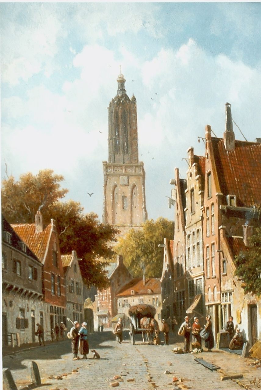 Eversen A.  | Adrianus Eversen, Daily activities, Amersfoort, oil on panel 37.3 x 26.8 cm, signed l.r.