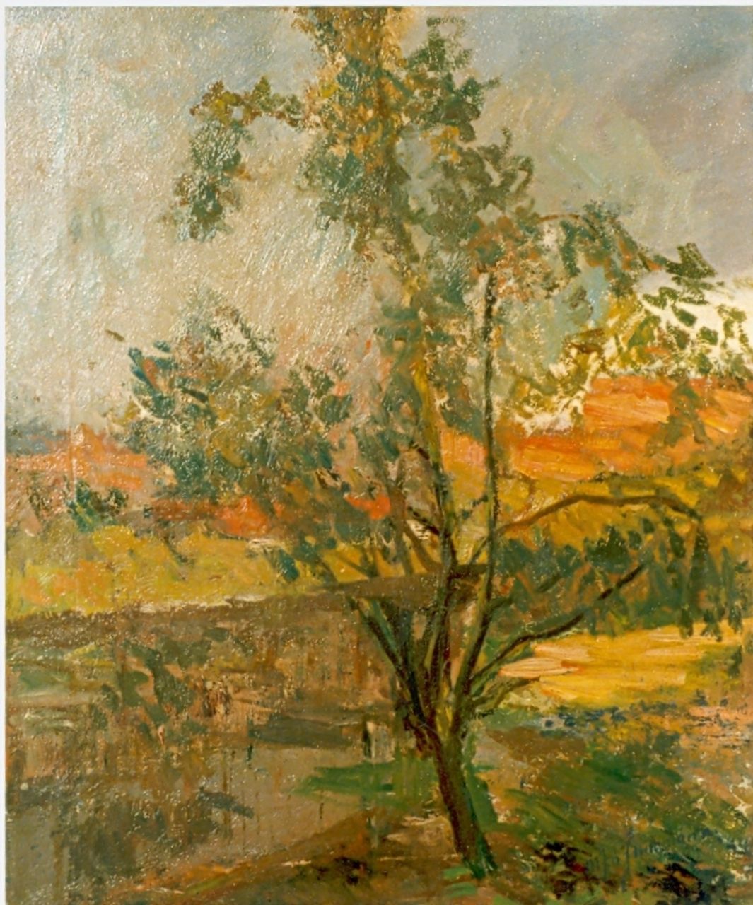 Maarten Jungmann | A tree in a summer landscape, oil on canvas, 57.3 x 48.0 cm, signed l.r.