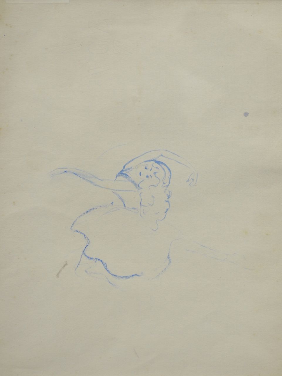 Oranje-Nassau (Prinses Beatrix) B.W.A. van | Beatrix Wilhelmina Armgard van Oranje-Nassau (Prinses Beatrix), Ballet girl, blue ink and wax crayon on paper 30.0 x 23.0 cm