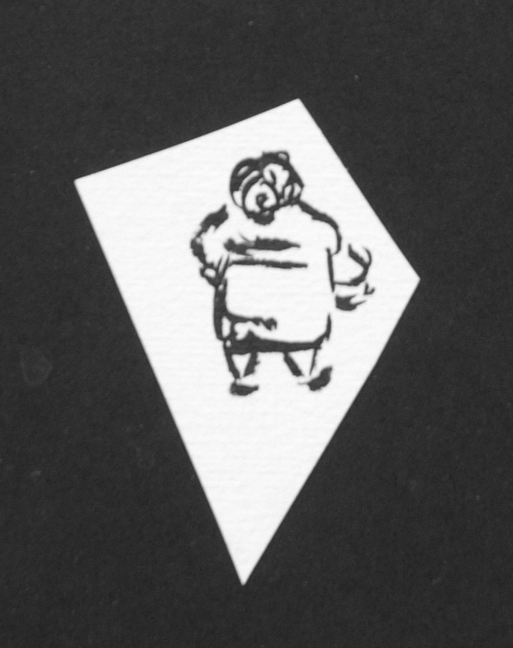 Oranje-Nassau (Prinses Beatrix) B.W.A. van | Beatrix Wilhelmina Armgard van Oranje-Nassau (Prinses Beatrix), Fat woman, pencil and black ink on paper 6.5 x 4.0 cm, executed August 1960