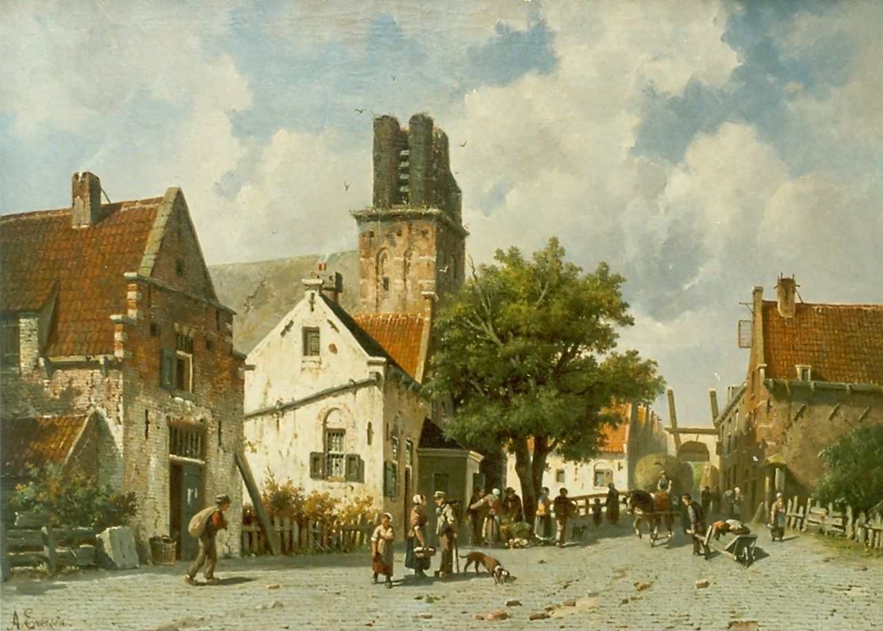 Eversen A.  | Adrianus Eversen, View of Ransdorp, oil on canvas 62.3 x 96.0 cm, signed l.l.