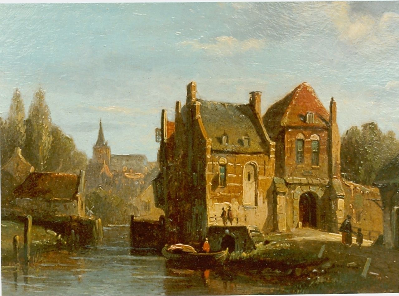 Eversen A.  | Adrianus Eversen, Village life, oil on canvas 12.7 x 18.8 cm