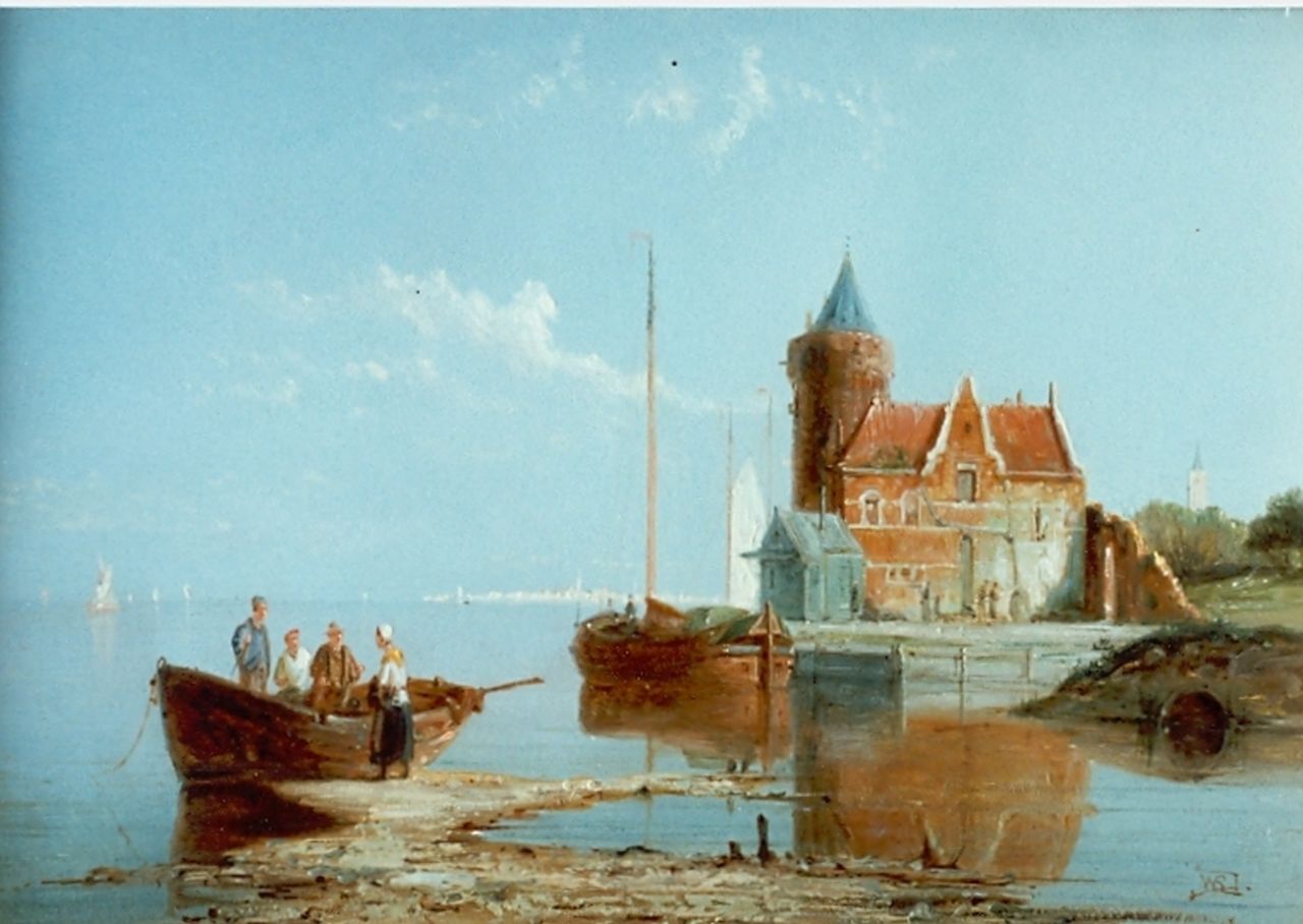 Dommerson W.R.  | William Raymond Dommerson, View of 'De Waag', Amsterdam, oil on panel 18.0 x 25.7 cm, signed l.r.