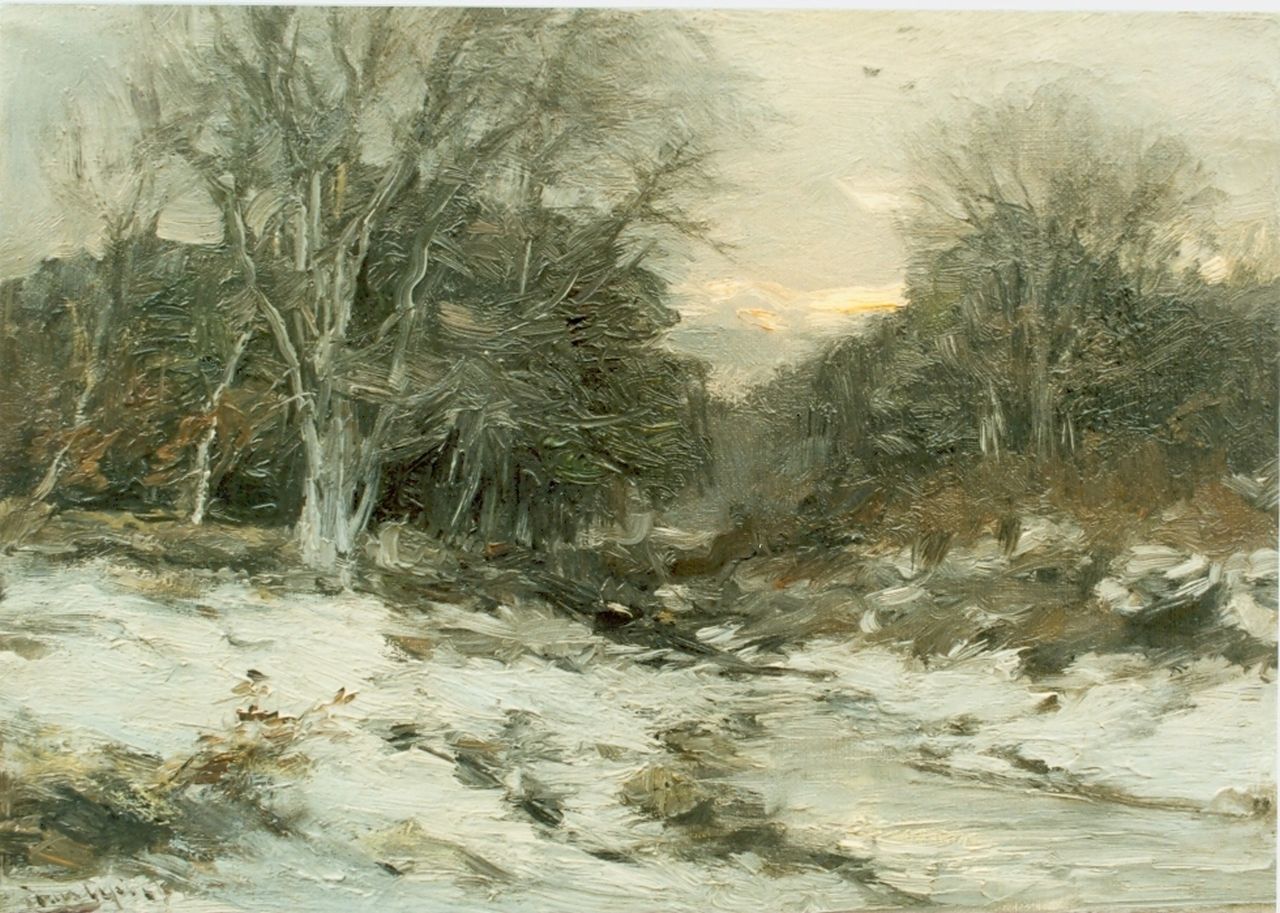 Apol L.F.H.  | Lodewijk Franciscus Hendrik 'Louis' Apol, A snow-covered landscape, oil on canvas 25.2 x 35.2 cm, signed l.l.