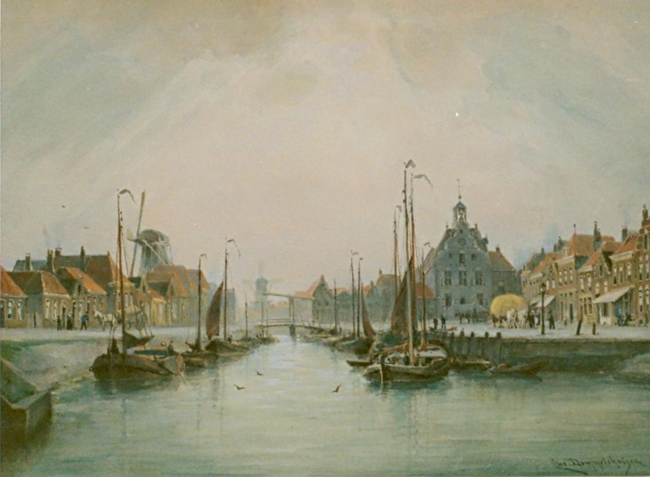 Dommelshuizen C.C.  | Cornelis Christiaan Dommelshuizen, A harbour view, watercolour on paper 28.0 x 39.0 cm, signed l.r. and dated 1905