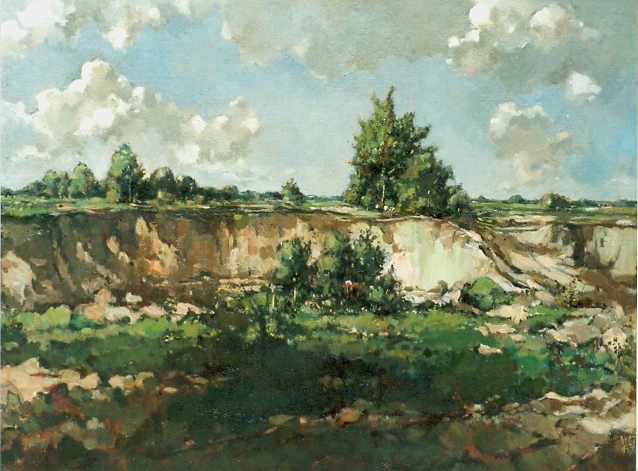 Ket D.H.  | Dirk Hendrik 'Dick' Ket, Sand pit near Ede, oil on canvas 48.0 x 60.0 cm, signed l.r. and dated 1927