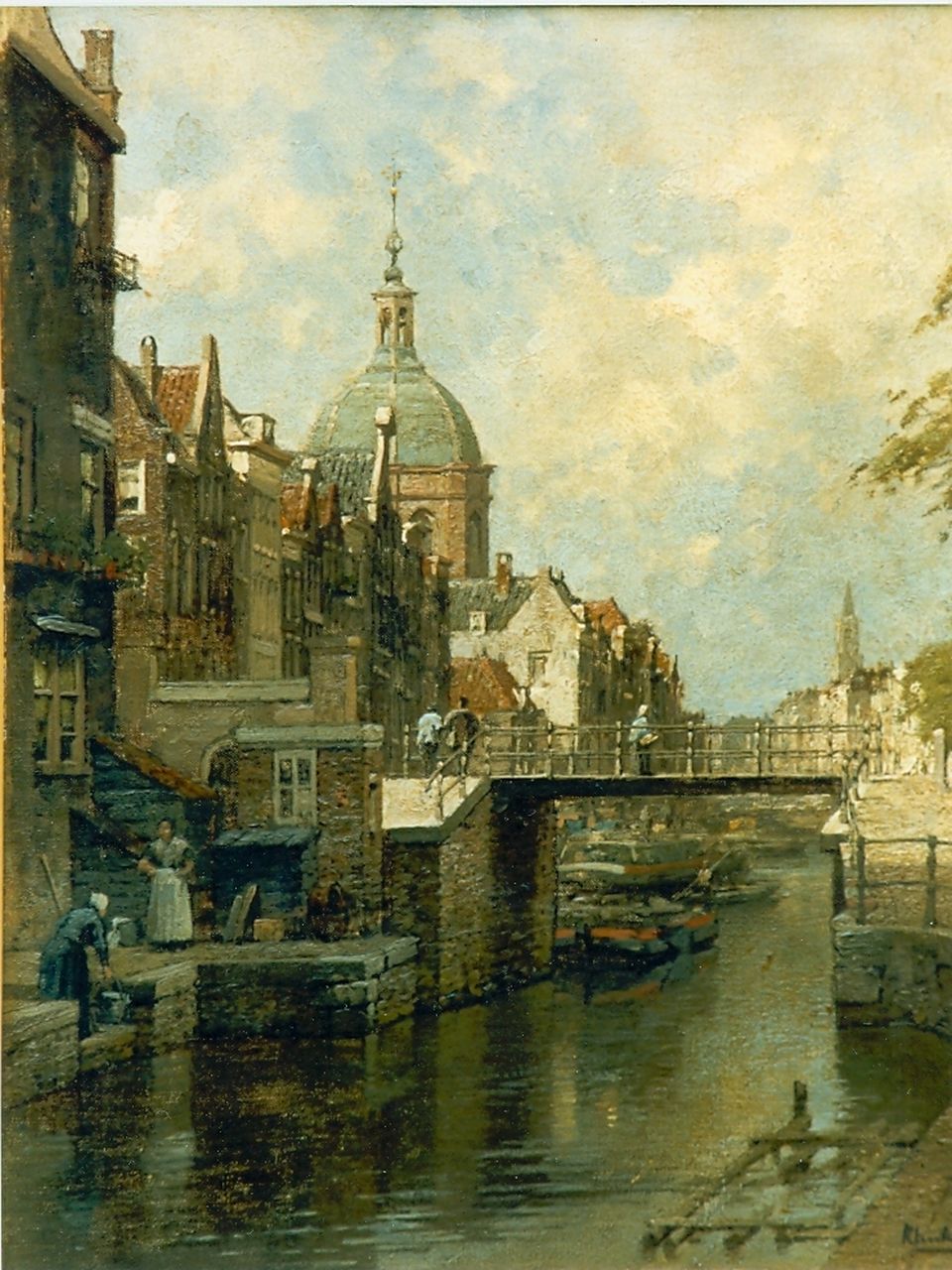 Klinkenberg J.C.K.  | Johannes Christiaan Karel Klinkenberg, View of the Oudegracht, Utrecht, oil on panel 22.0 x 27.0 cm, signed l.r.