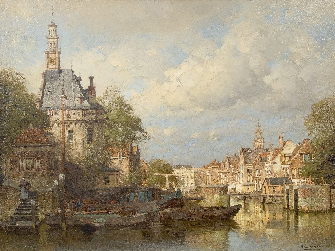 Klinkenberg J.C.K.  | Johannes Christiaan Karel Klinkenberg, The 'Oude Hoofdpoort', Hoorn, oil on canvas 58.0 x 78.0 cm, signed l.r.