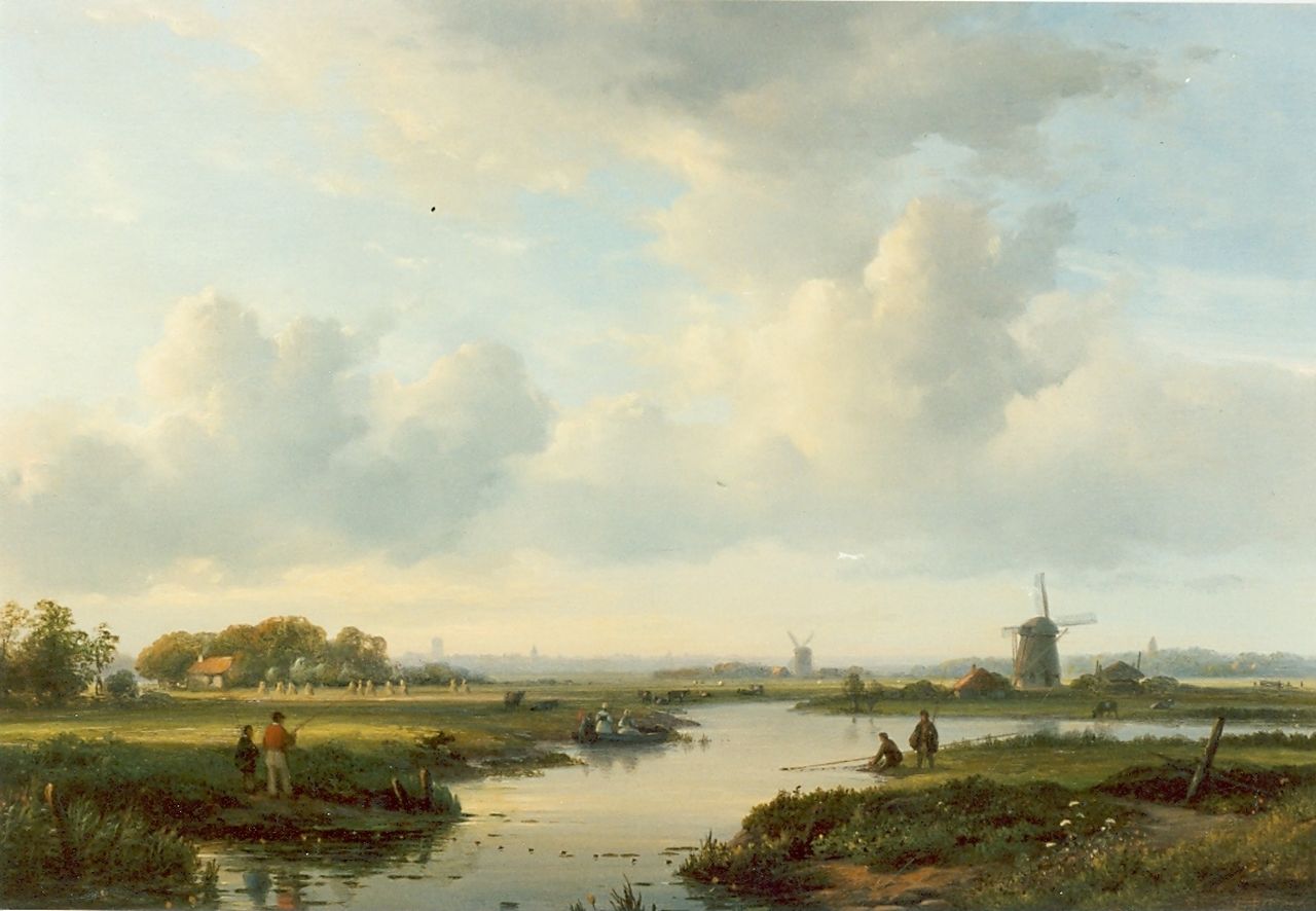Kleijn L.J.  | Lodewijk Johannes Kleijn, Dutch river landscape, oil on canvas 39.3 x 28.6 cm, signed l.r.