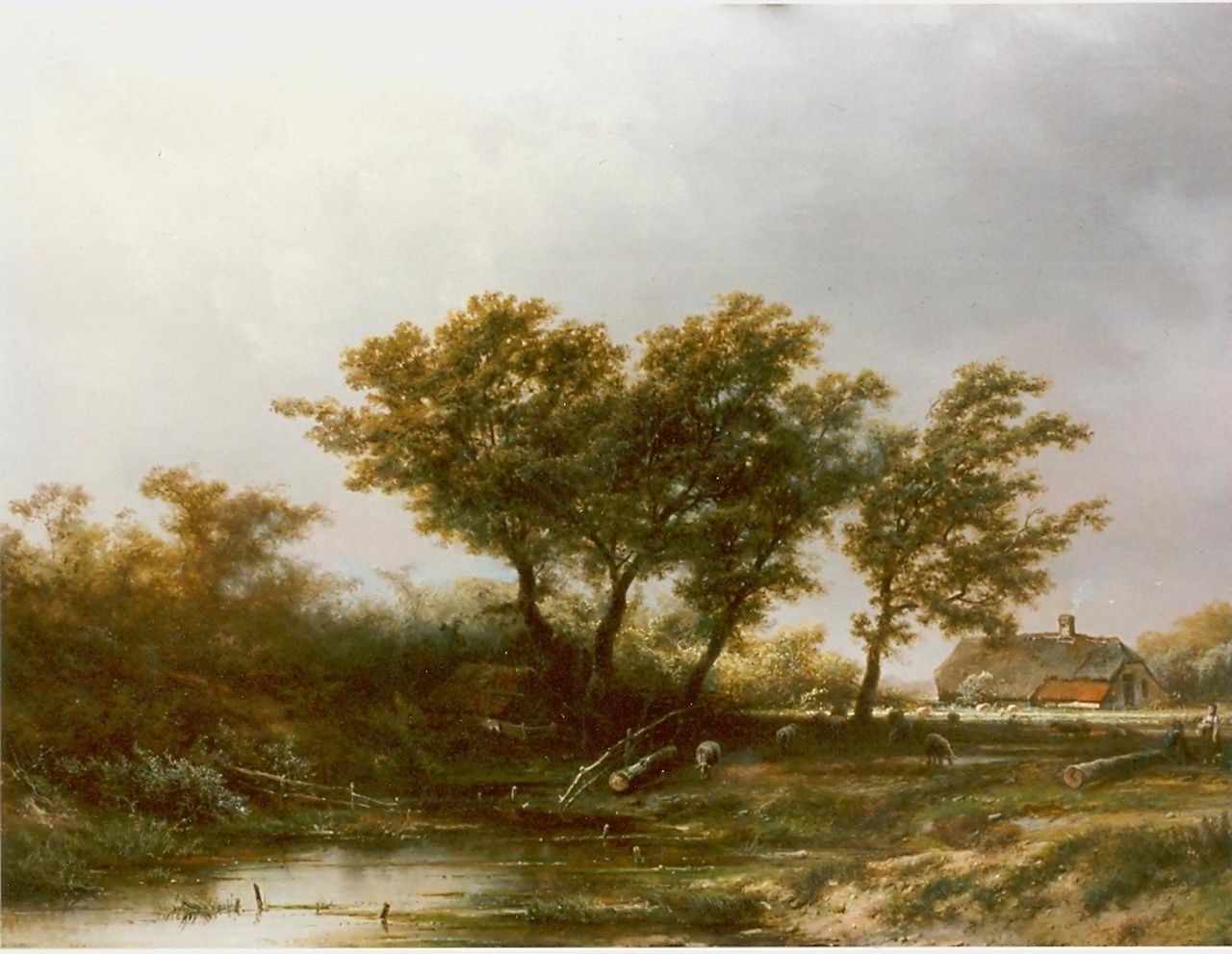 Kluyver P.L.F.  | 'Pieter' Lodewijk Francisco Kluyver, A river landscape, oil on panel 40.2 x 54.0 cm, signed l.r.
