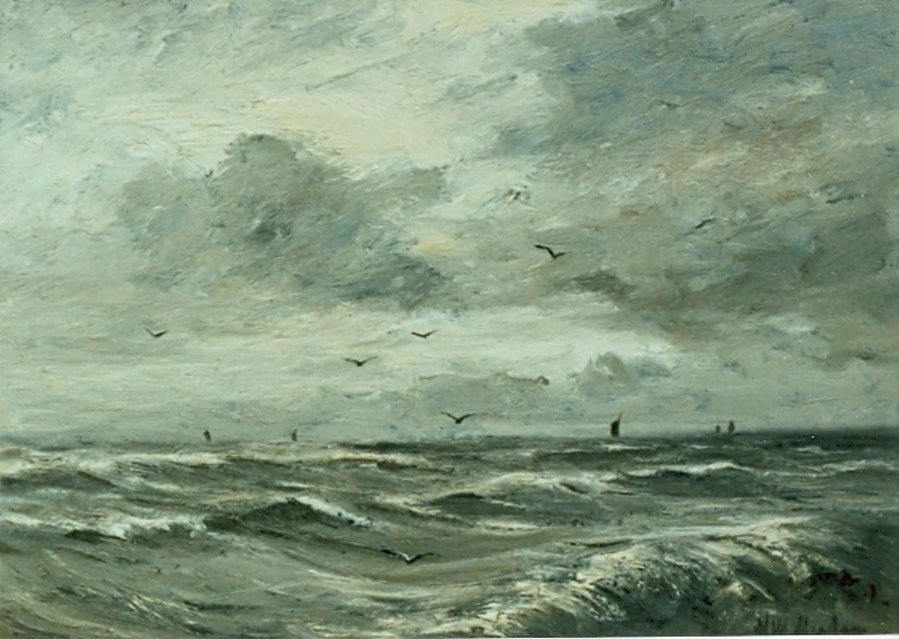 Mesdag H.W.  | Hendrik Willem Mesdag, Seascape, oil on panel 23.0 x 31.0 cm, signed l.r.