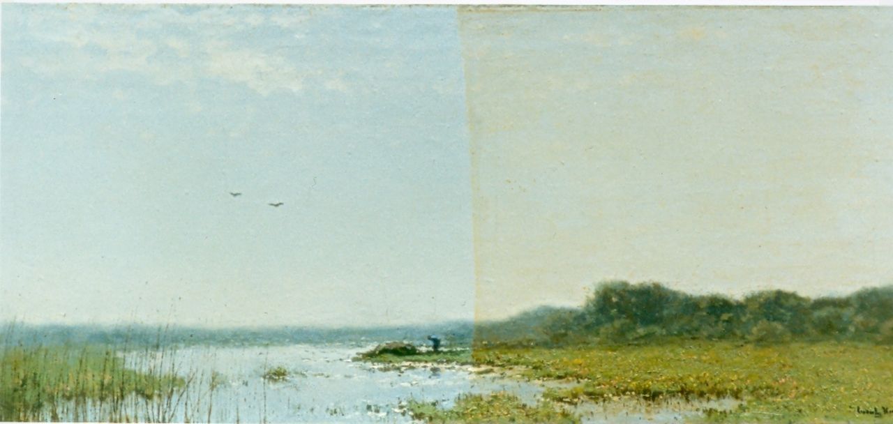 Kuijpers C.  | Cornelis Kuijpers, Polder landscape, oil on canvas 41.9 x 96.3 cm, signed l.r.