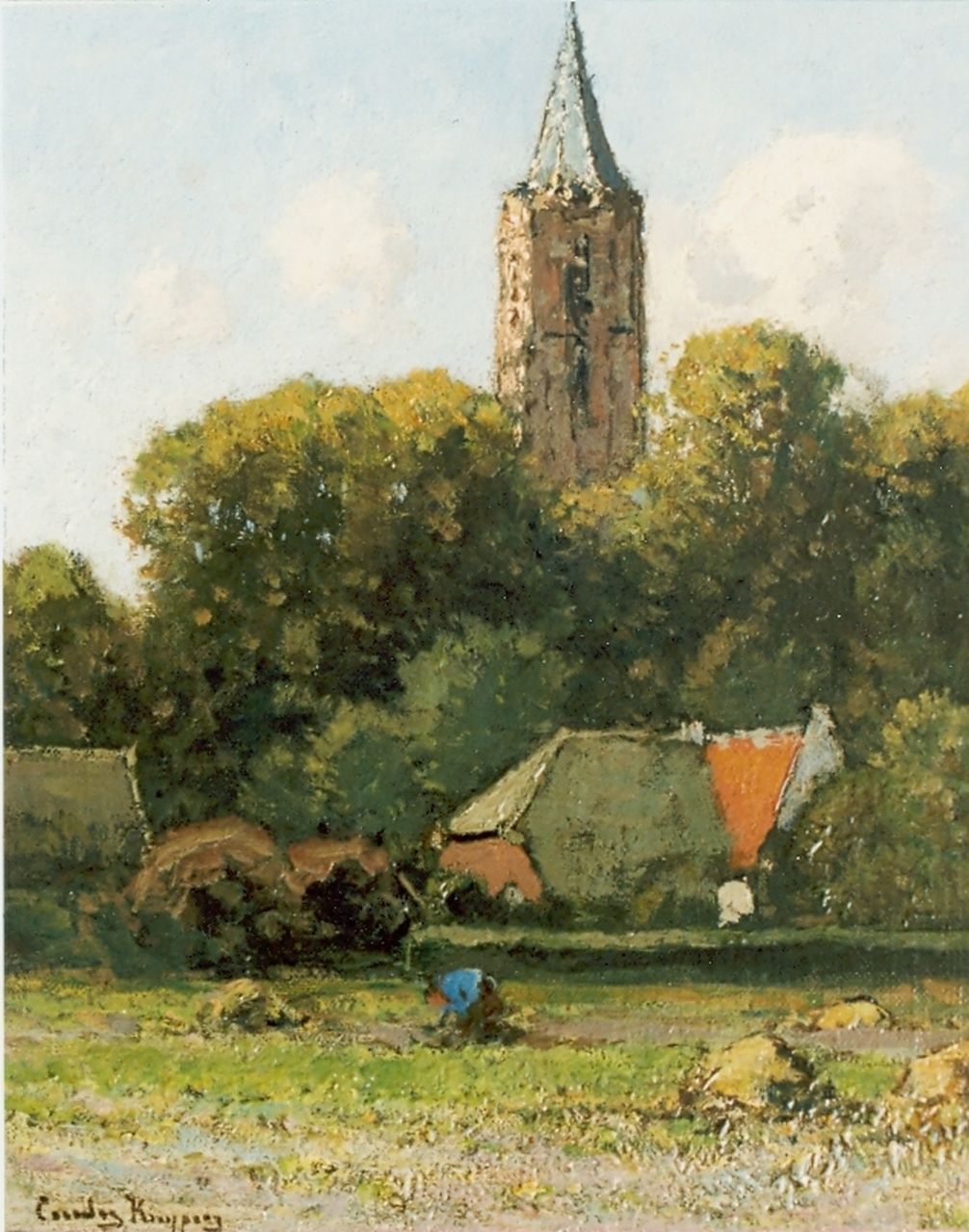 Kuijpers C.  | Cornelis Kuijpers, A view of Soest, oil on panel 31.0 x 26.5 cm, signed l.l.