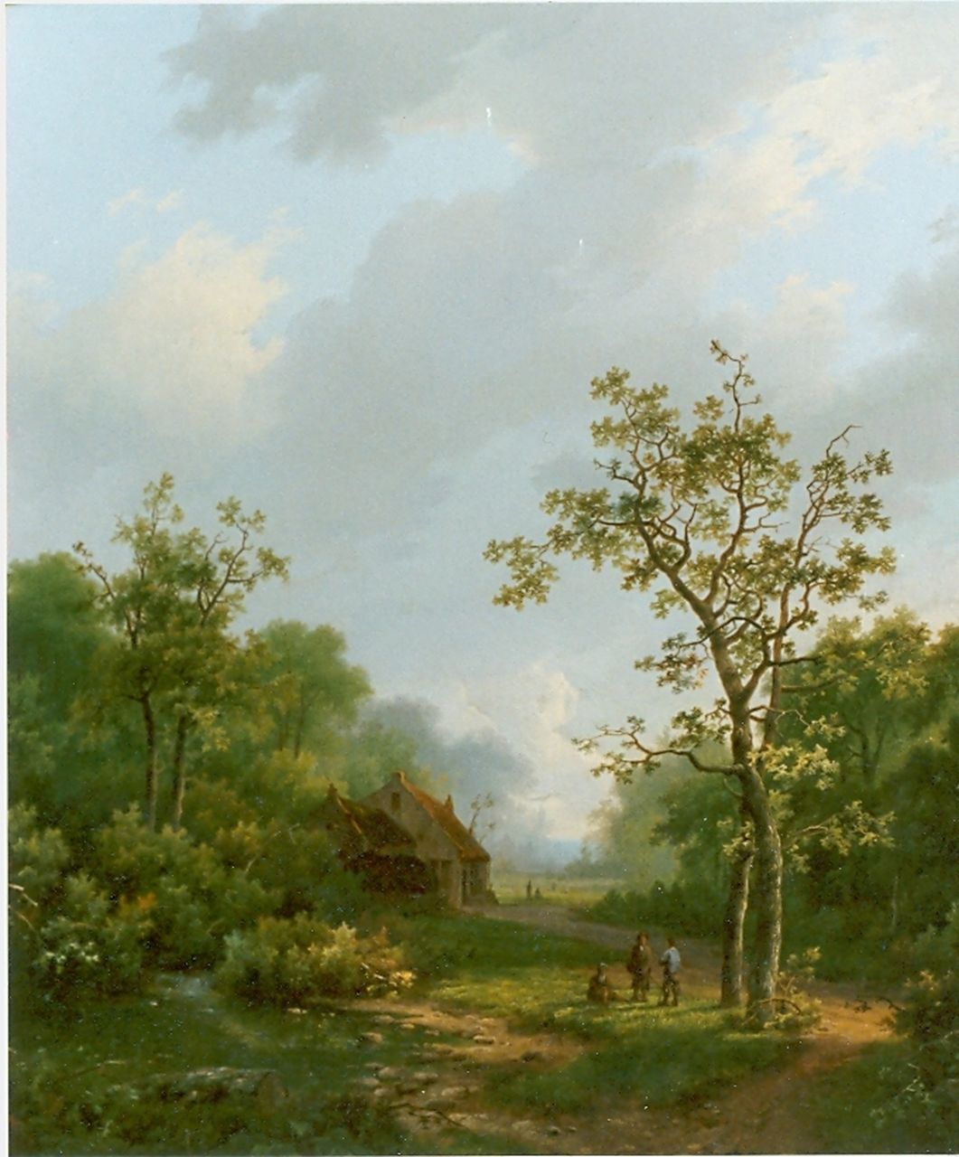 Koekkoek I M.A.  | Marinus Adrianus Koekkoek I, Travellers in a wooded landscape, oil on canvas 52.7 x 49.0 cm, signed l.r.