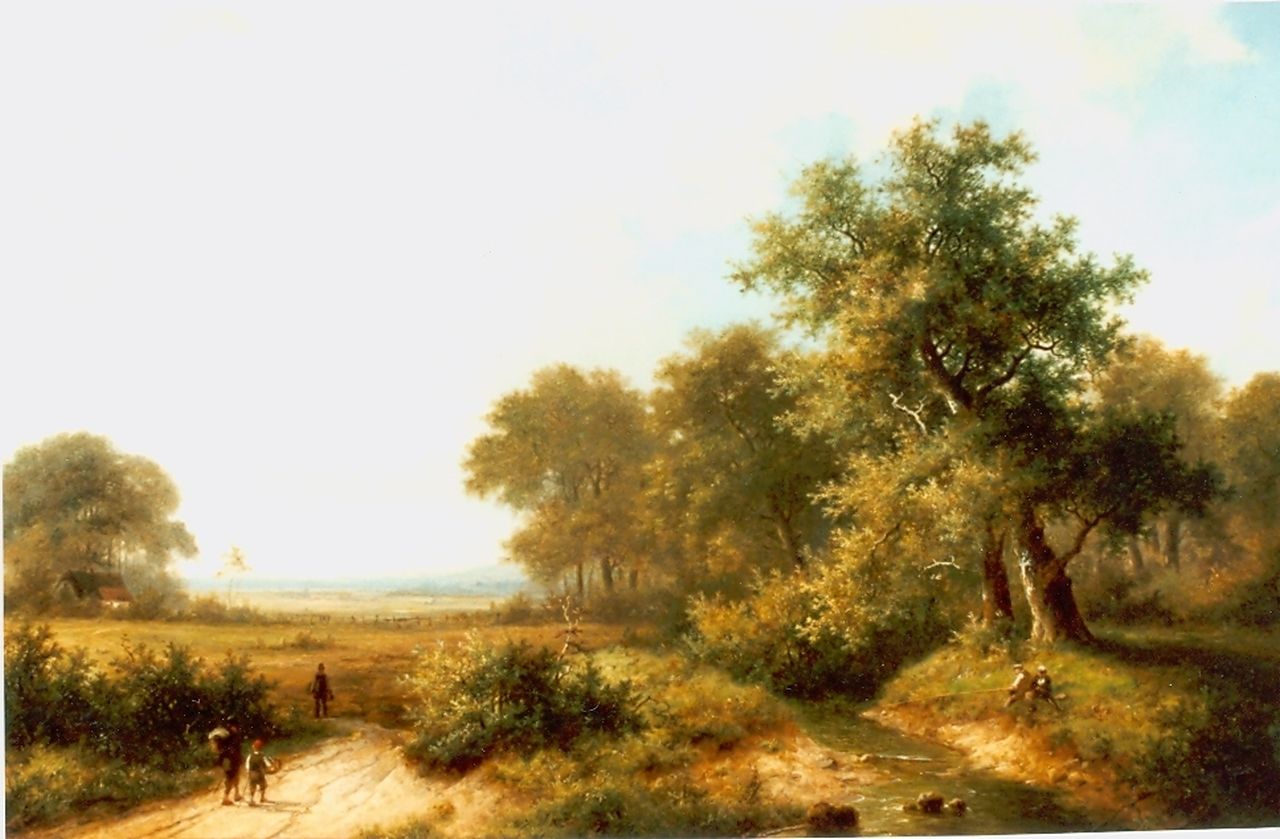 Koekkoek P.H.  | Pieter Hendrik 'H.P.' Koekkoek, Figures in a landscape, oil on canvas 66.0 x 99.0 cm, signed l.l.