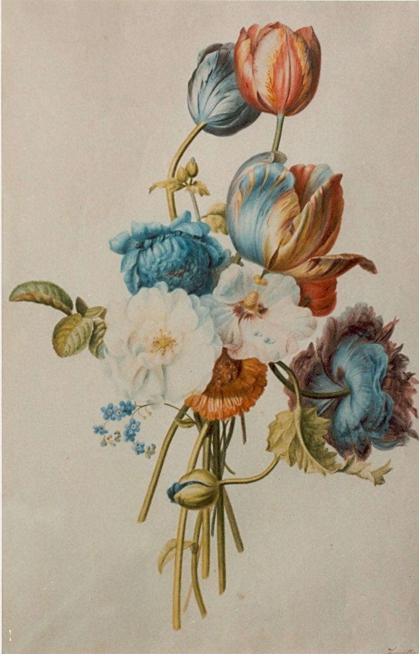 Henriëtte Knip | A flower still life, watercolour on paper, 52.5 x 35.5 cm, signed l.r.