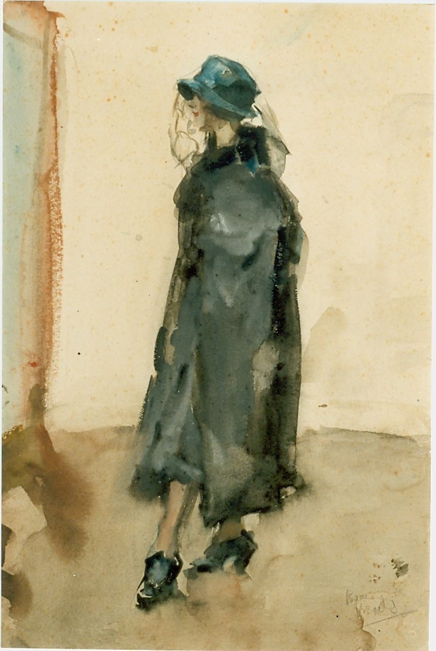 Israels I.L.  | 'Isaac' Lazarus Israels, An elegant lady, watercolour on paper 26.0 x 37.5 cm, signed l.r.