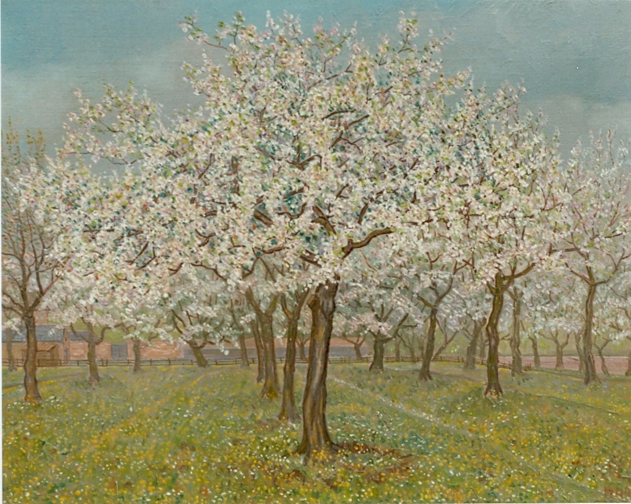 Nieweg J.  | Jakob Nieweg, Blossom trees, oil on canvas