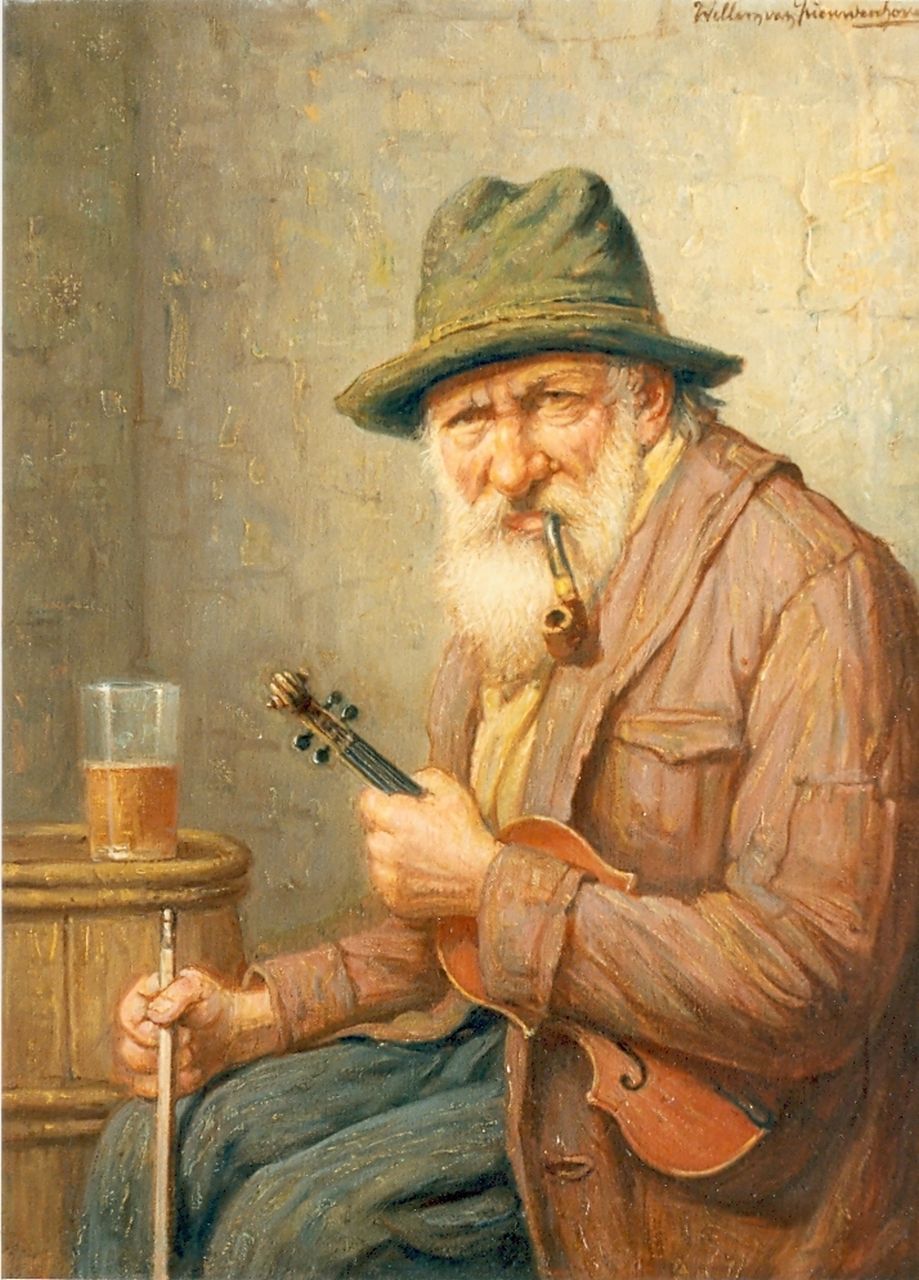 Nieuwenhoven W. van | Willem van Nieuwenhoven, Violin maker, oil on canvas