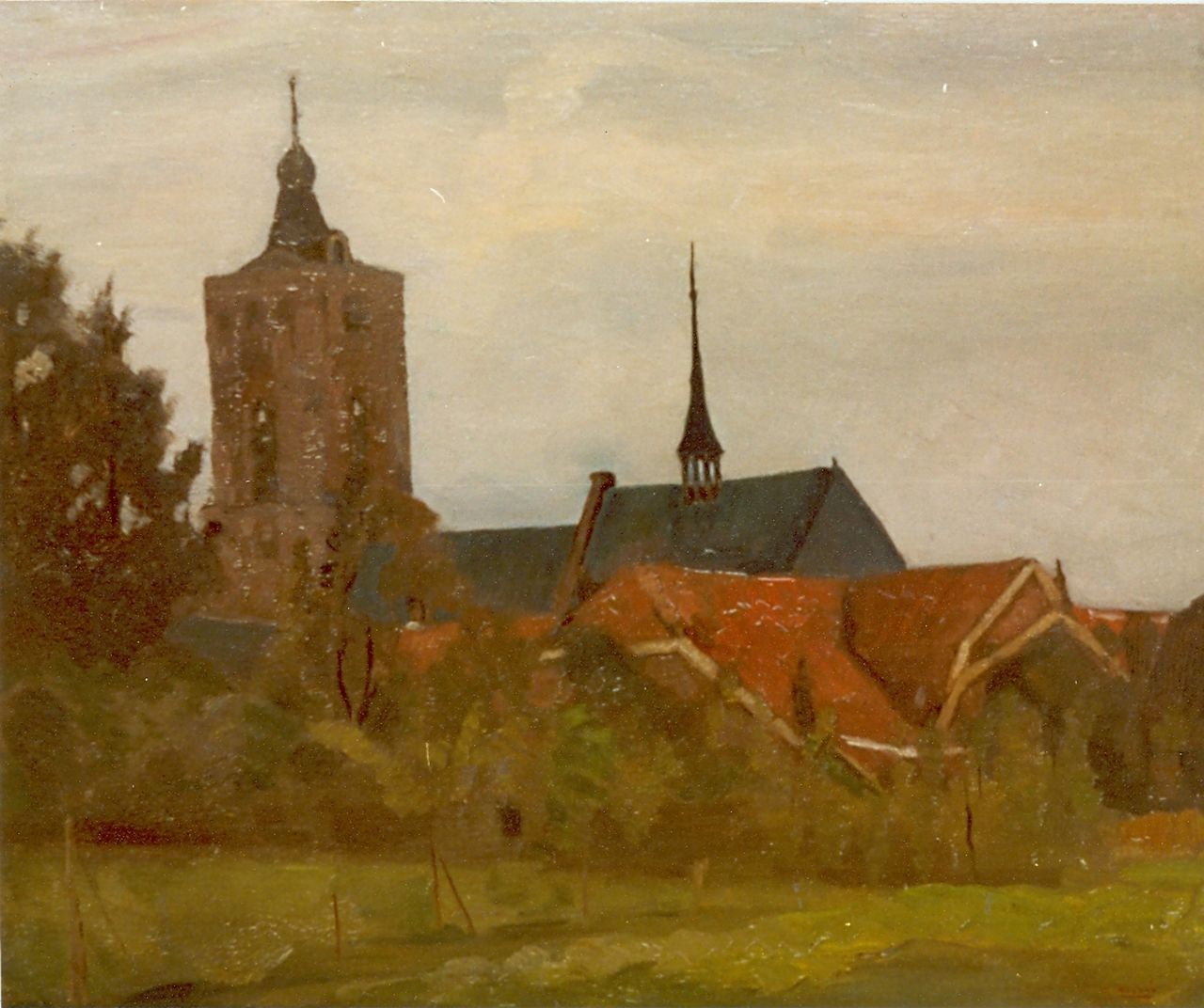 Noltee B.C.  | Bernardus Cornelis 'Cor' Noltee, Church, oil on panel, signed l.r.