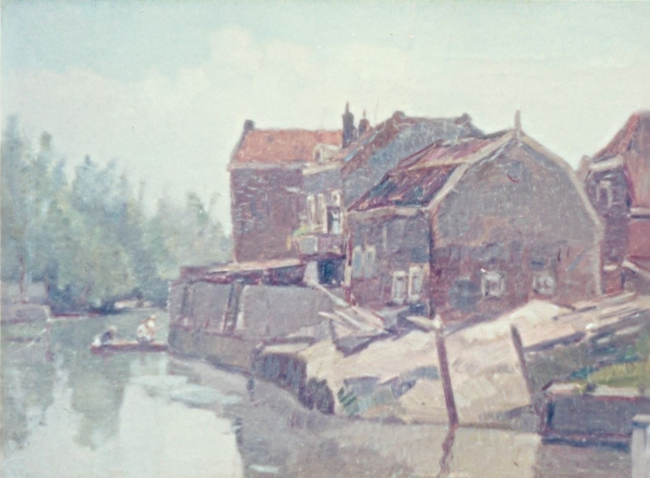 Noltee B.C.  | Bernardus Cornelis 'Cor' Noltee, Houses along a waterway, oil on canvas
