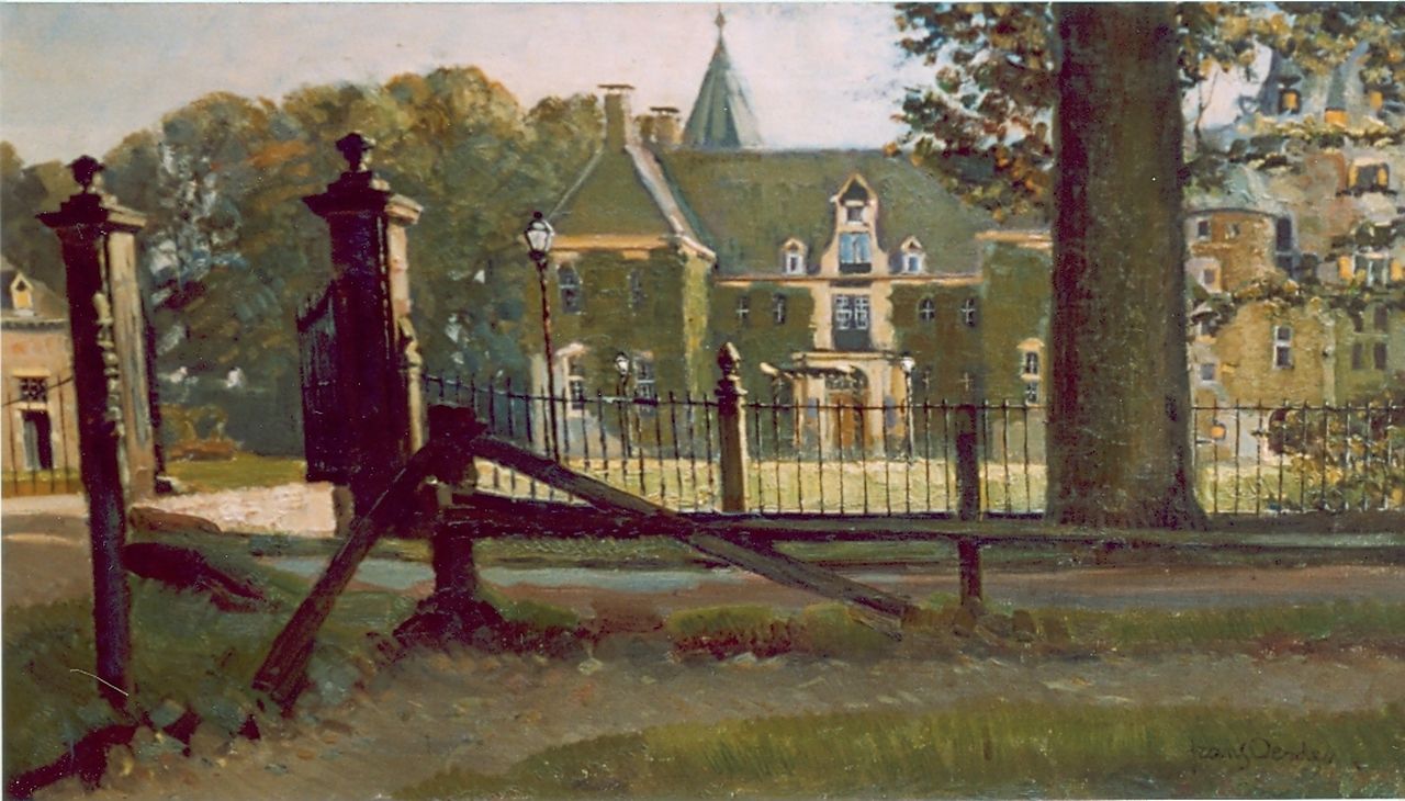 Oerder F.D.  | 'Frans' David Oerder, Castle 'Het Nijenhuis', oil on canvas 69.0 x 39.0 cm, signed l.r.