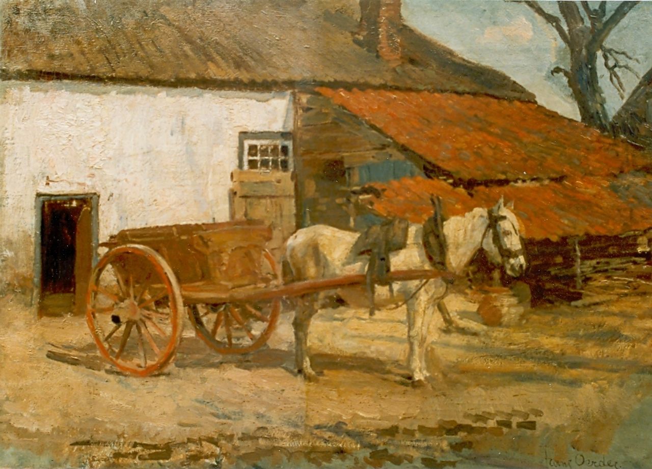 Oerder F.D.  | 'Frans' David Oerder, A horse-drawn cart, oil on canvas 50.8 x 70.4 cm, signed l.r.