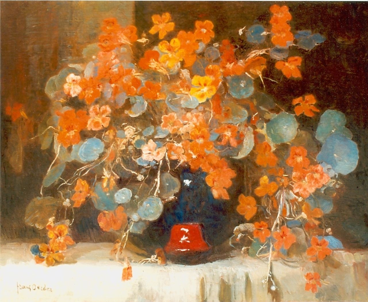 Oerder F.D.  | 'Frans' David Oerder, A flower still life, oil on canvas 71.0 x 91.0 cm, signed l.l.