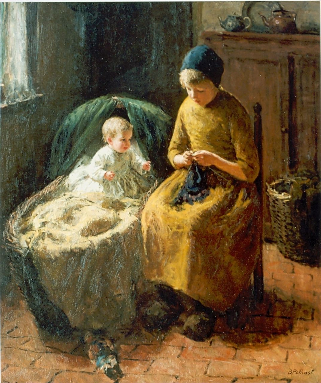 Pothast B.J.C.  | 'Bernard' Jean Corneille Pothast, Two sisters, oil on canvas 77.0 x 65.0 cm, signed l.r.