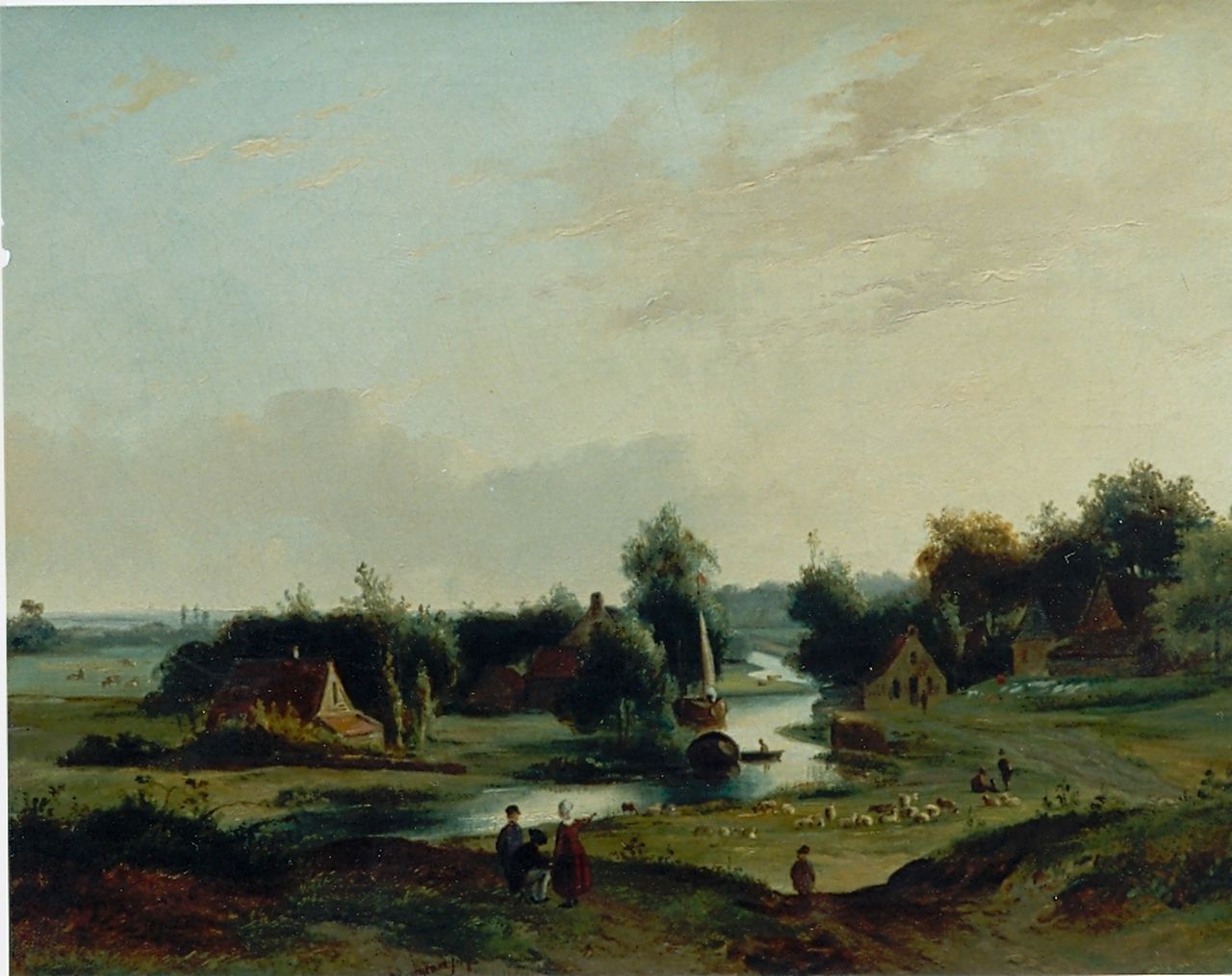 Ravenswaay J. van | Jan van Ravenswaay, Panoramic landscape, oil on canvas 34.2 x 44.3 cm, signed l.m.