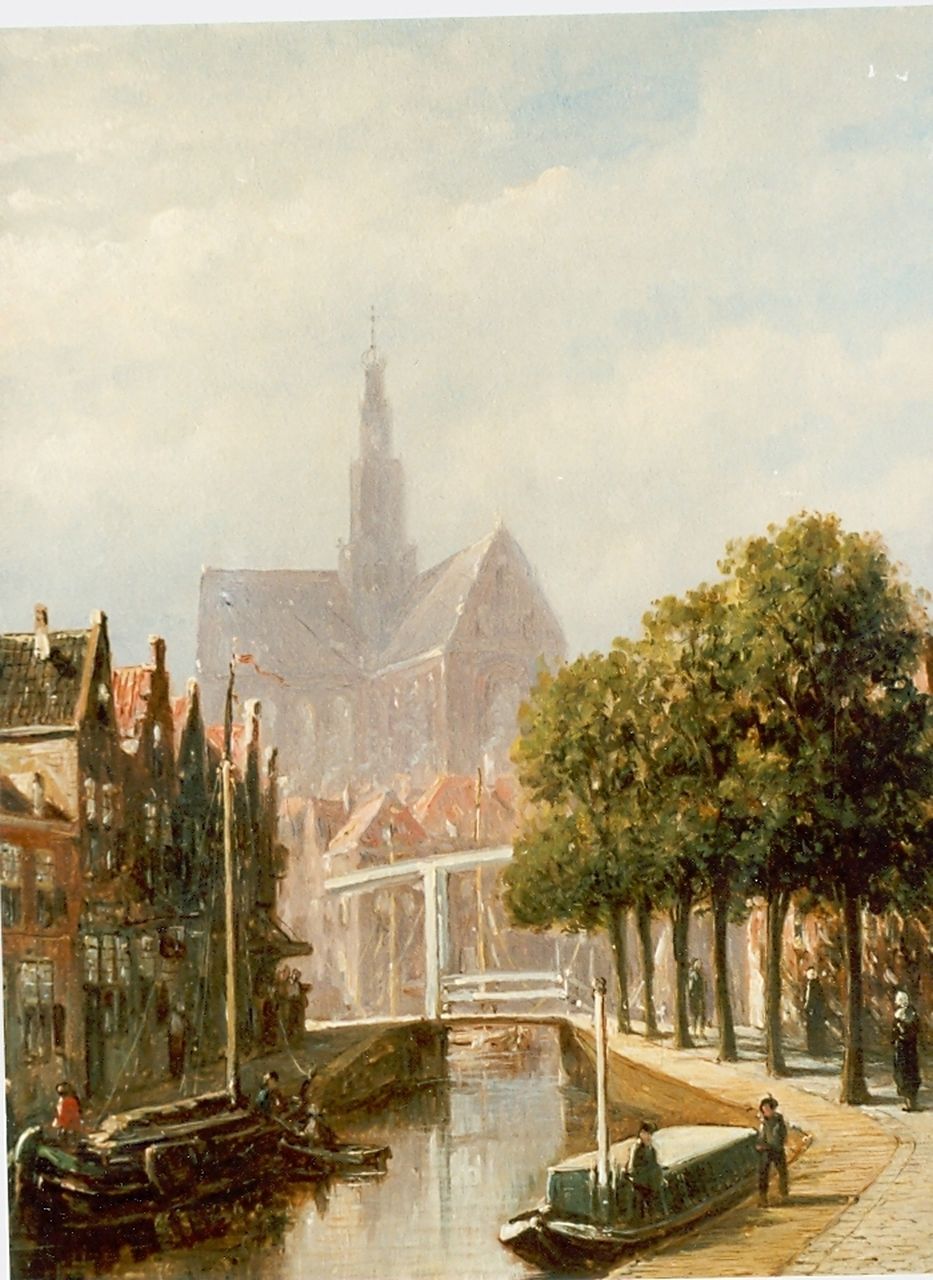 Vertin P.G.  | Petrus Gerardus Vertin, Haarlem in summer, oil on panel 25.0 x 21.0 cm, signed l.r.