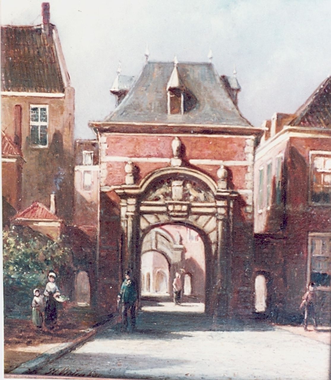 Vertin P.G.  | Petrus Gerardus Vertin, 'Grenadierspoort Binnenhof', The Hague, oil on panel 15.0 x 19.0 cm