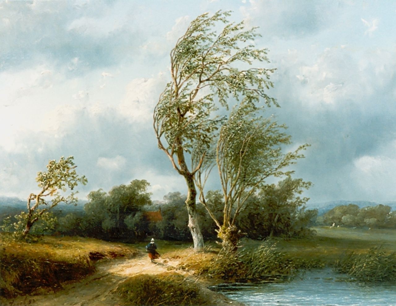 Vogel J.G.  | Johannes Gijsbert Vogel, Stormy weather, oil on panel 32.0 x 41.7 cm, signed l.l.