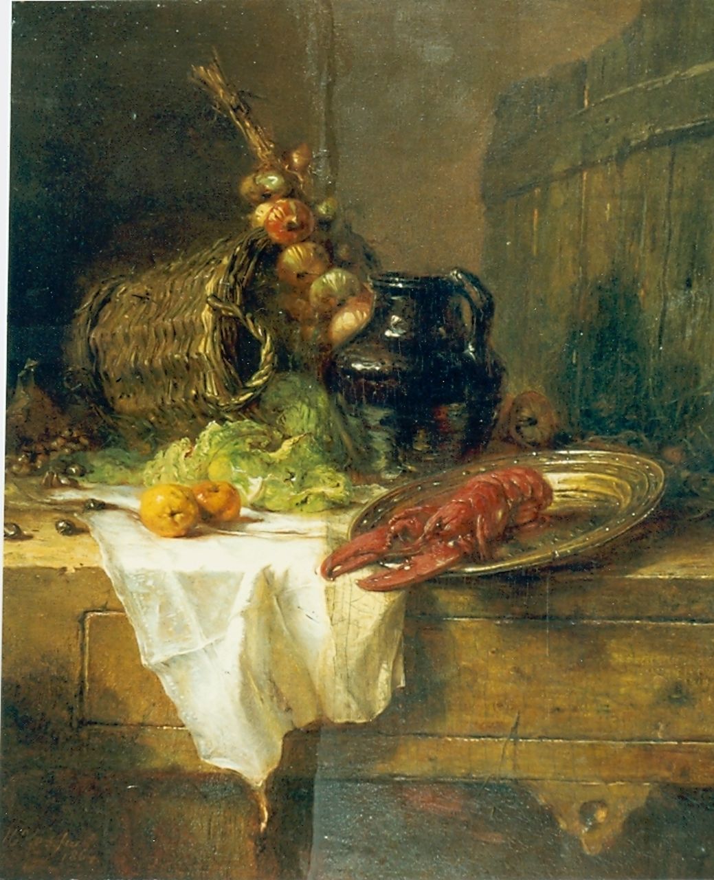 Vos M.  | Maria Vos, Still life, oil on panel 35.0 x 29.5 cm, signed l.l. and dated 1864
