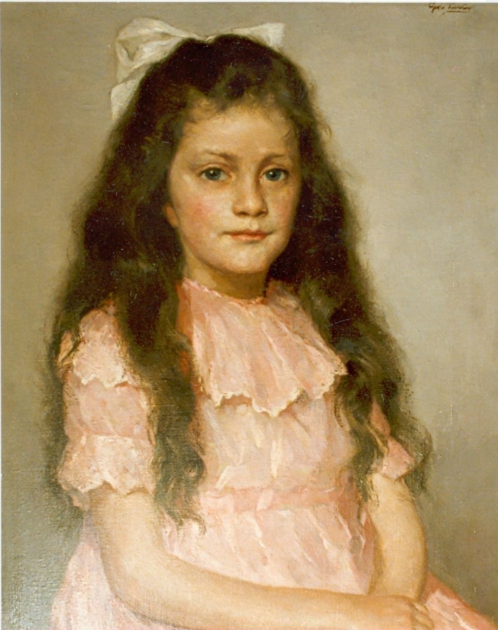 Rueter W.C.G.  | Wilhelm Christian 'Georg' Rueter, Portrait of young girl, oil on canvas 60.3 x 50.2 cm, signed u.r.
