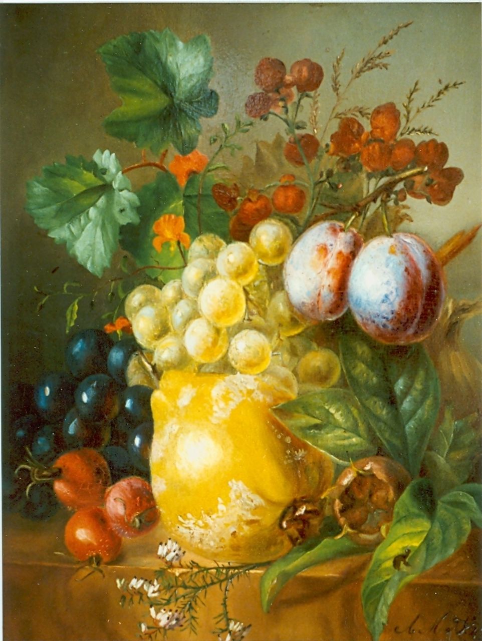 Veeren A.M. van | Anna Maria van Veeren, Still life, oil on panel 30.0 x 23.3 cm, signed l.r. and dated '47